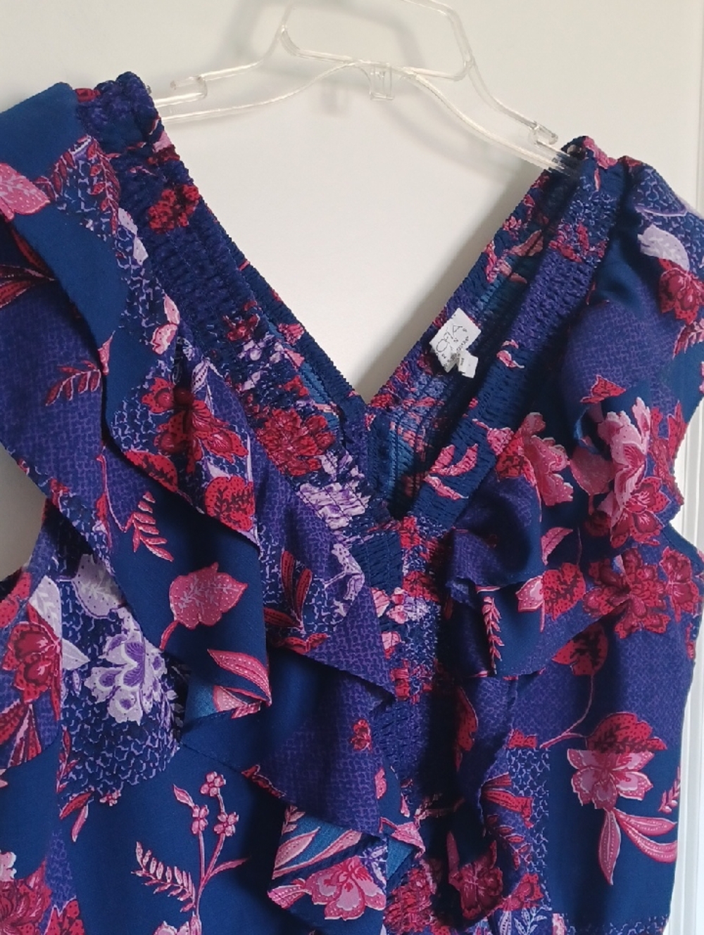 Sophia Jeans by Sophia Verga Smocked Peplum Top ** Size XL - Picture 5 of 8